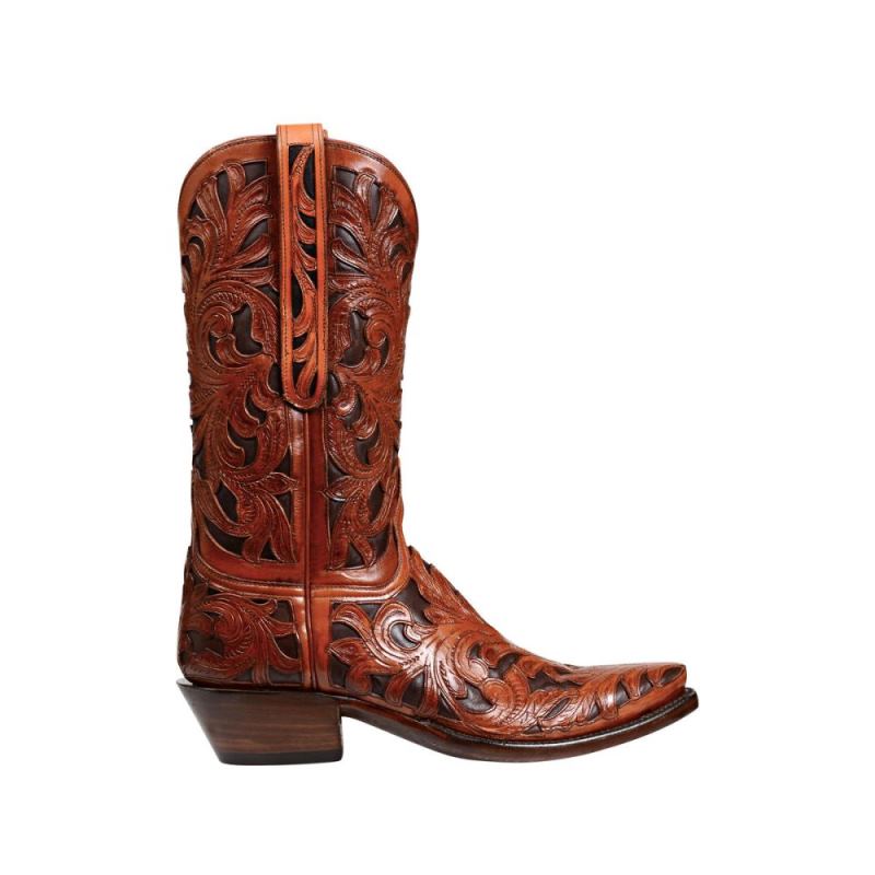 Lucchese | Men's Kent - Mahogany + Chocolate - Click Image to Close