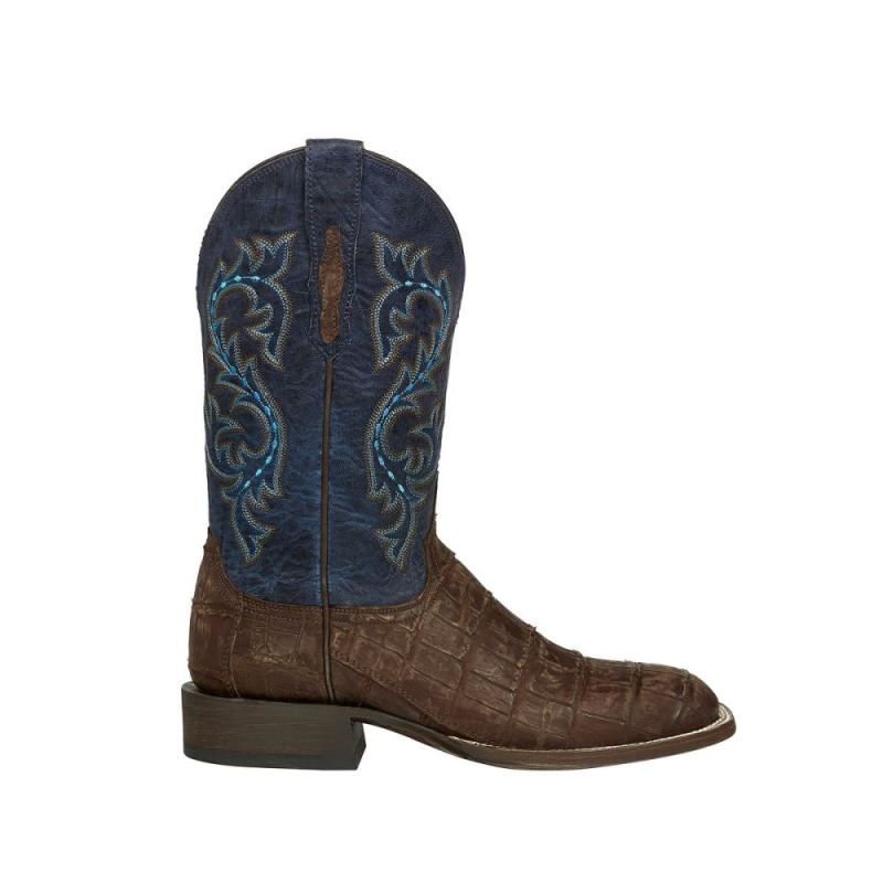 Lucchese | Men's Malcolm - Brandy + Navy - Click Image to Close