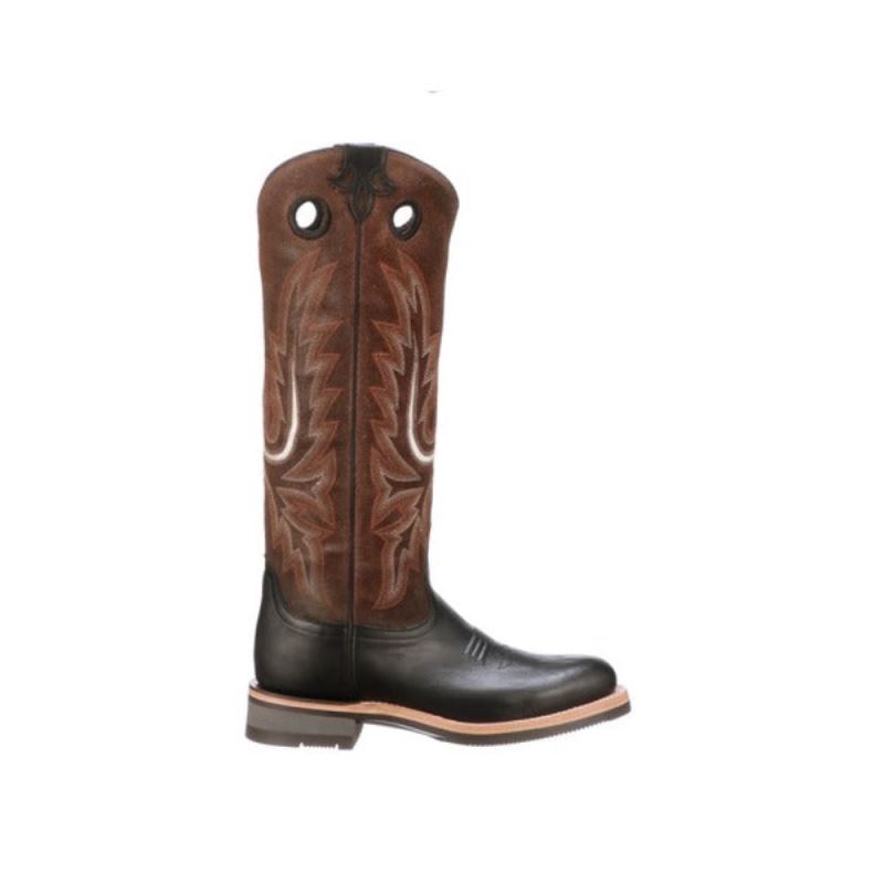 Lucchese | Women's Ruth Tall - Black + Chocolate - Click Image to Close