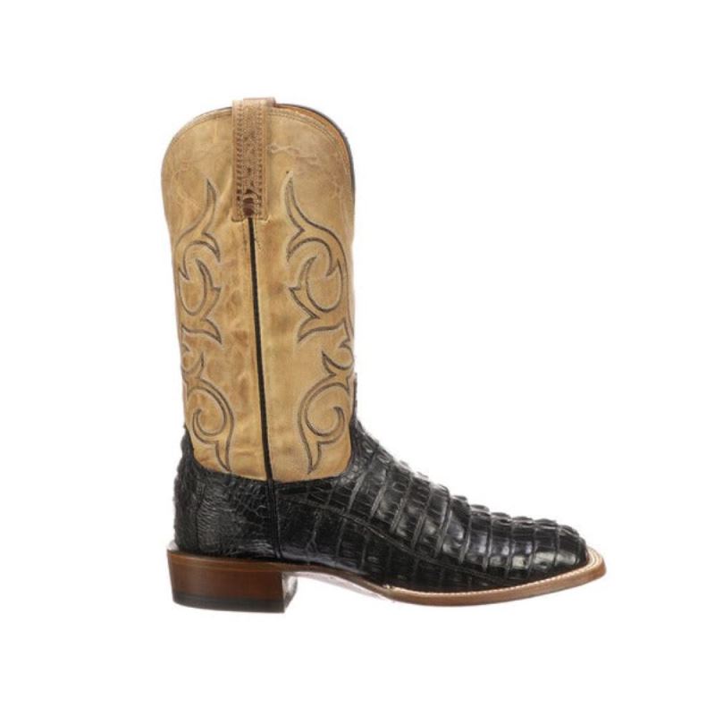 Lucchese | Men's Haan - Black + Pearl Bone - Click Image to Close