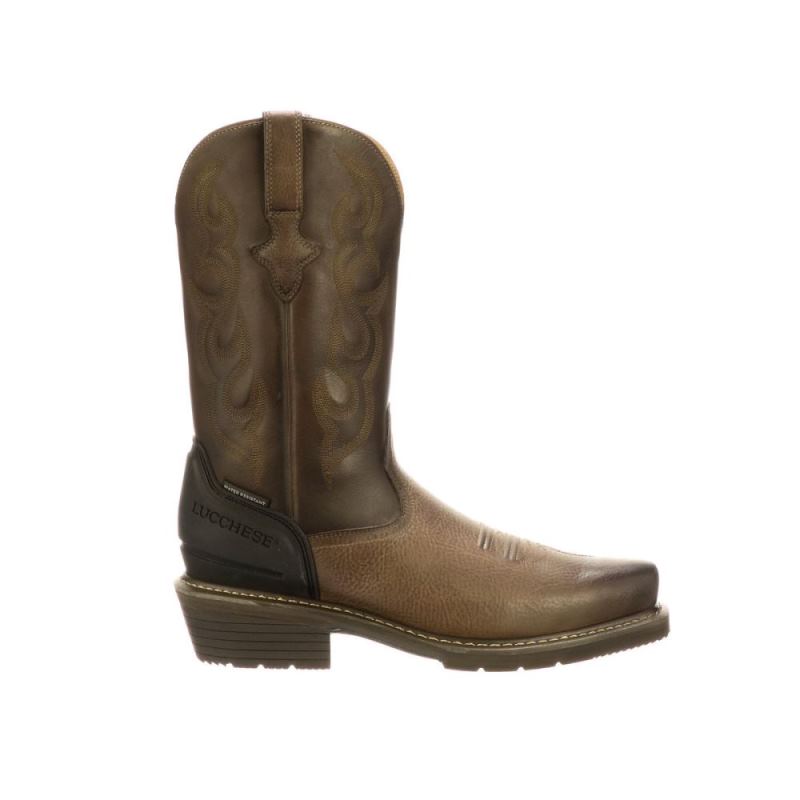 Lucchese | Men's Welted Western 12" Work Boot-7 Toe - Stone