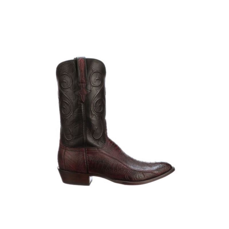 Lucchese | Men's Red River - Black Cherry + Black - Click Image to Close