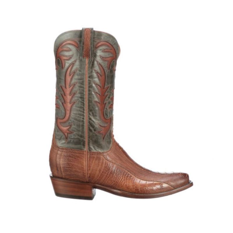 Lucchese | Men's Hall Exotic - Brandy + Sky Blue