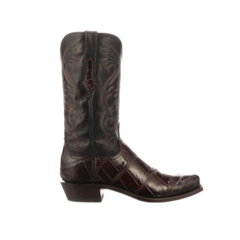 Lucchese | Men's Rio - Black Cherry + Black - Click Image to Close