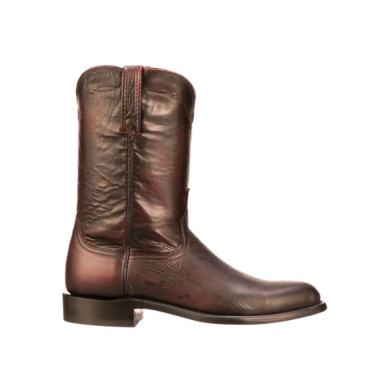 Lucchese | Men's Majestic Roper - Black Cherry - Click Image to Close