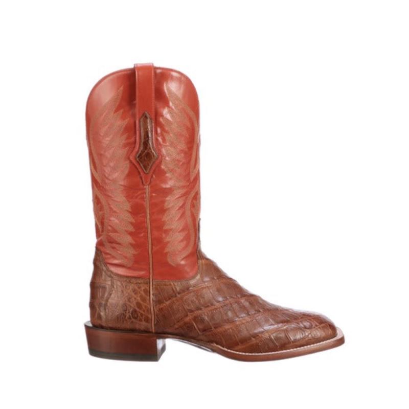 Lucchese | Men's Bryan Exotic - Cognac + Pekoe Orange - Click Image to Close