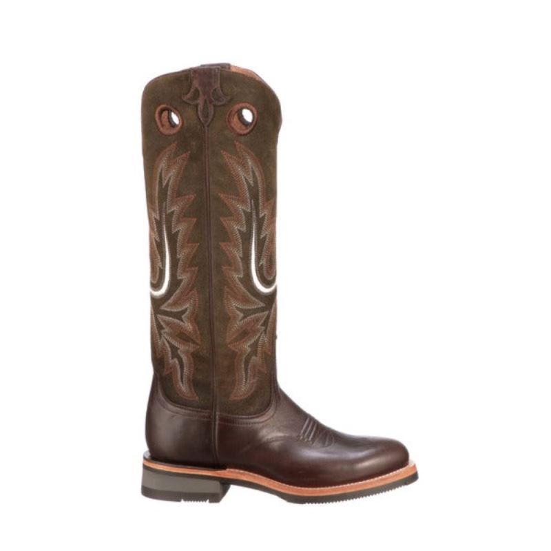 Lucchese | Women's Ruth Tall - Chocolate + Olive - Click Image to Close