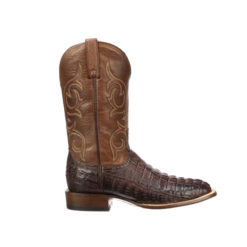 Lucchese | Men's Haan - Barrel Brown + Chocolate - Click Image to Close