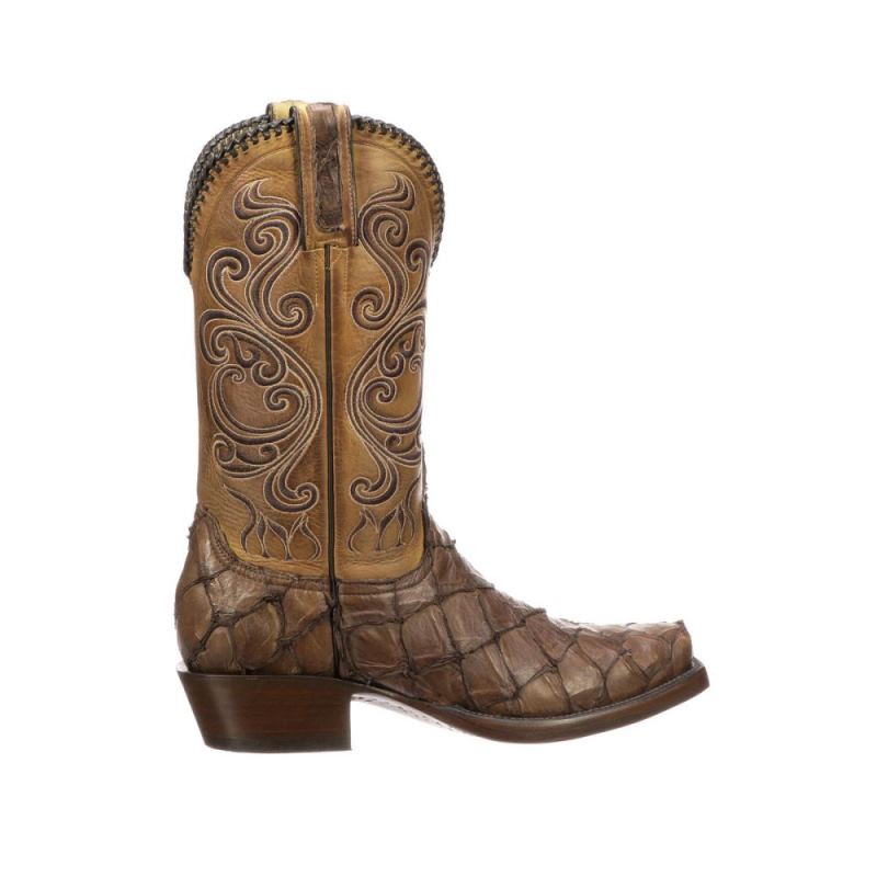 Lucchese | Men's Beau - Chocolate + Antique Saddle - Click Image to Close