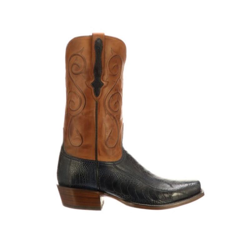 Lucchese | Men's Red River - Navy + Rust - Click Image to Close