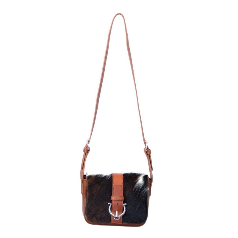 Lucchese | Women's Mini Cowprint Bag - Tan/Brown/White