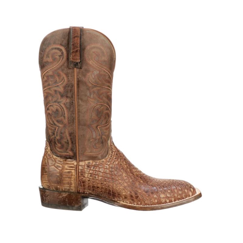 Lucchese | Men's Russell - Cognac + Chocolate - Click Image to Close