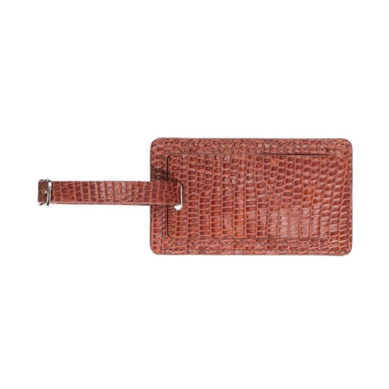 Lucchese | Women's Exotic Luggage Tag - Cognac