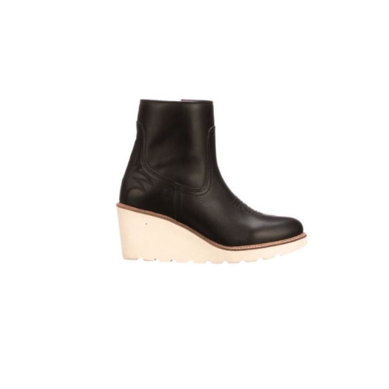 Lucchese | Women's Music City Wedge Bootie - Black - Click Image to Close