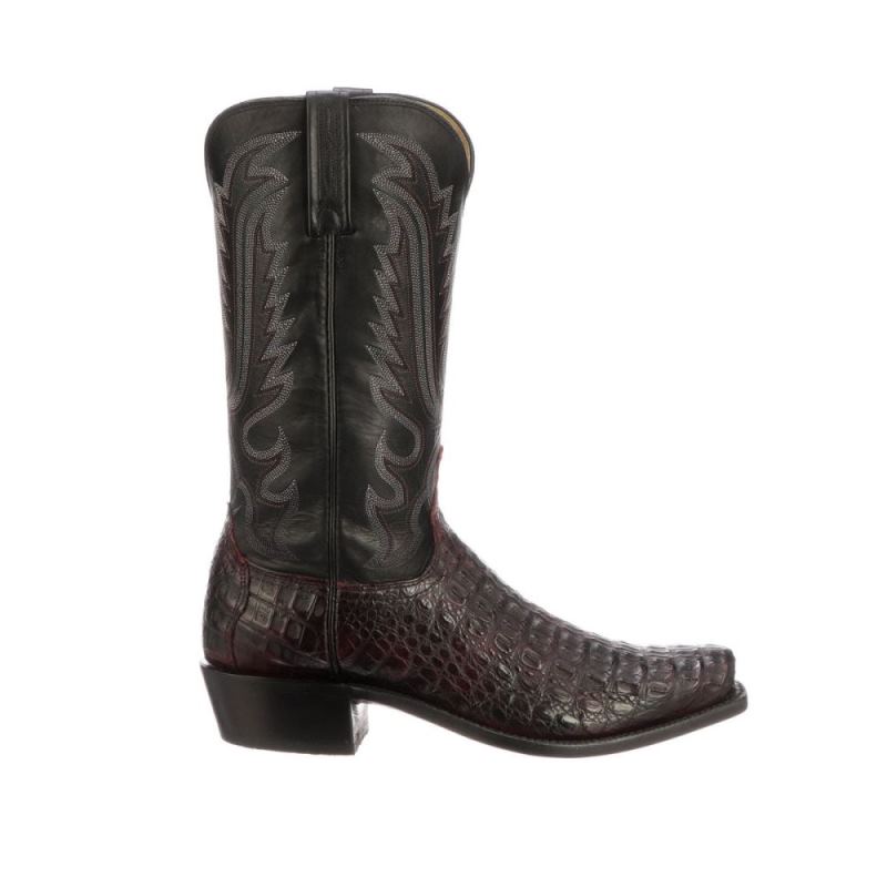 Lucchese | Men's Walter - Black Cherry + Black - Click Image to Close