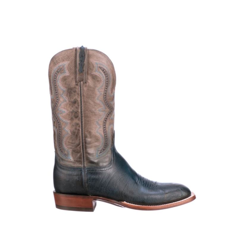 Lucchese | Men's Cecil Exotic - Navy - Click Image to Close