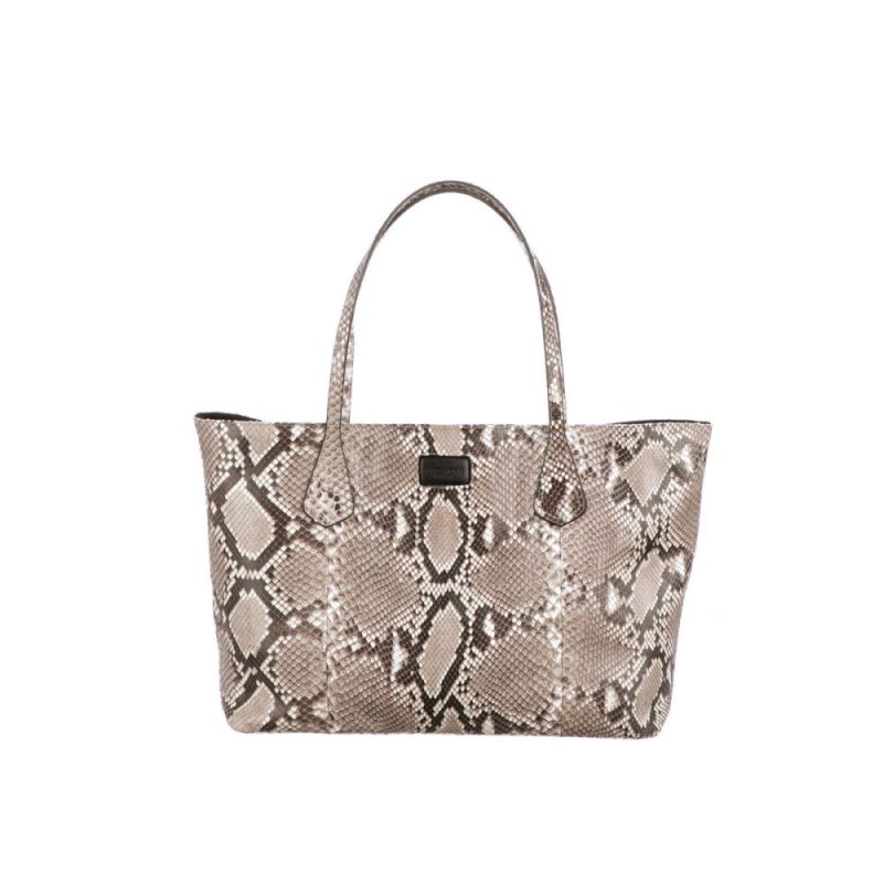 Lucchese | Women's Python Tote - Black/White - Click Image to Close