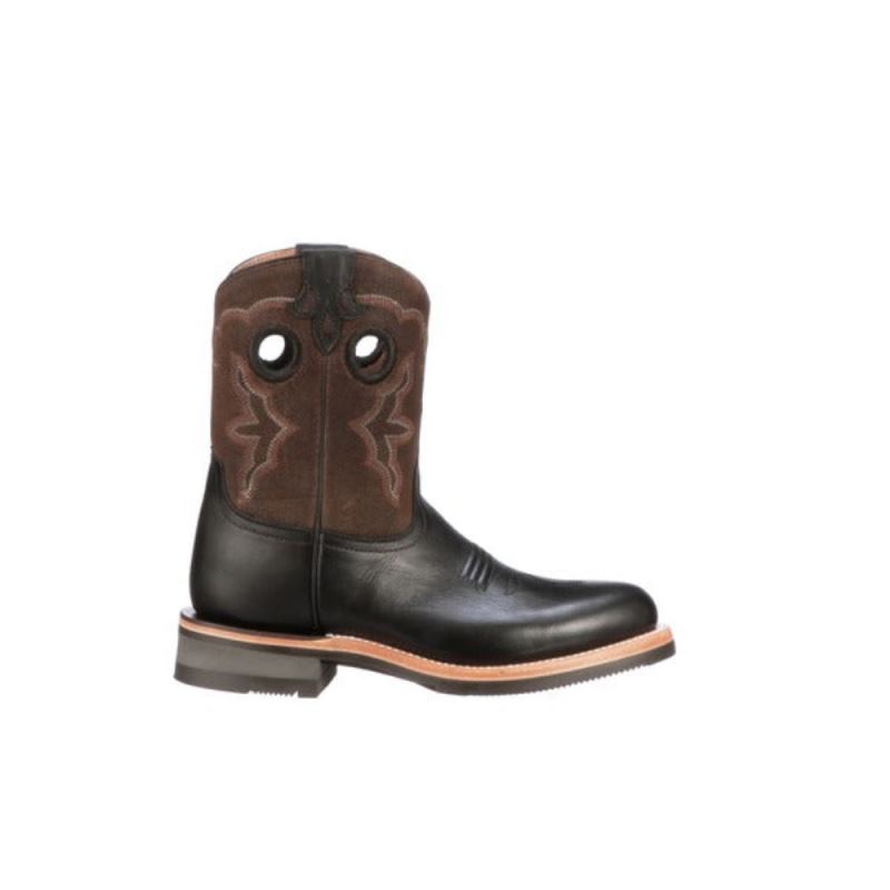 Lucchese | Women's Ruth Short - Black + Chocolate - Click Image to Close