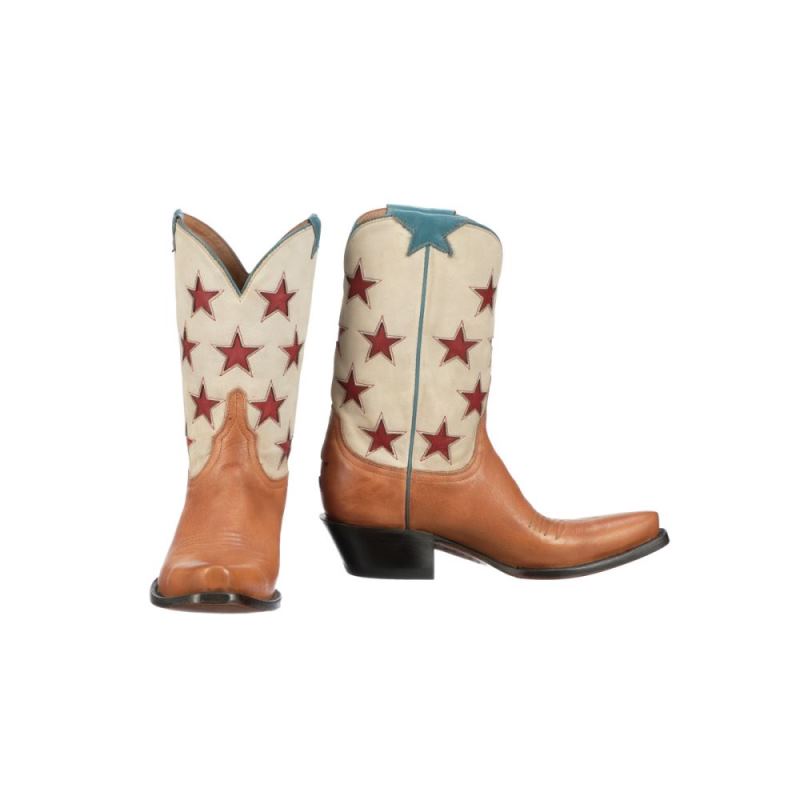 Lucchese | Women's Estrella Ii - Tan + Cream - Click Image to Close