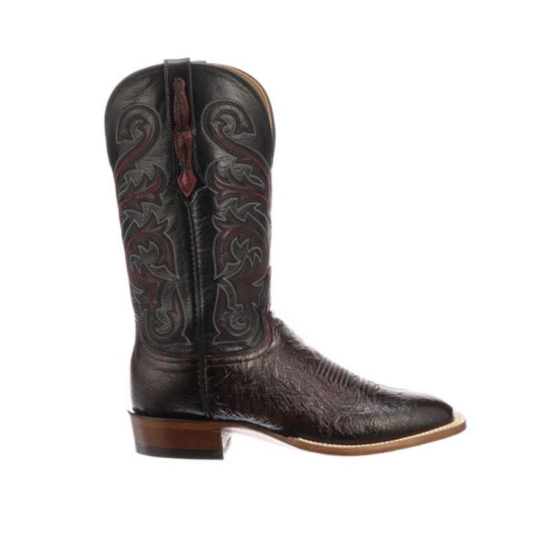 Lucchese | Men's Lance - Black Cherry + Black - Click Image to Close