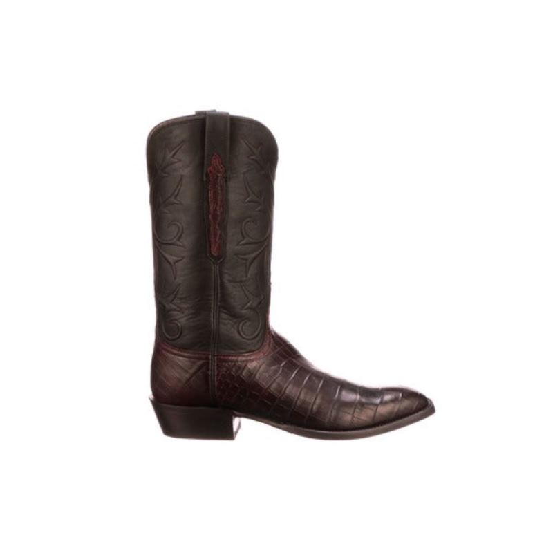 Lucchese | Men's Cruz - Black Cherry + Black - Click Image to Close