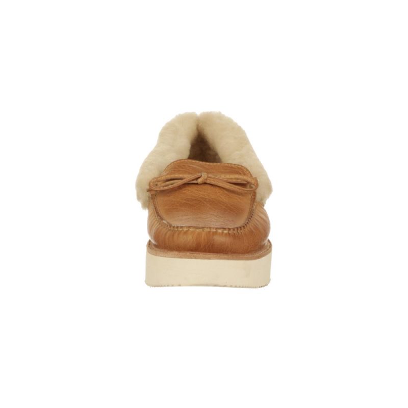 Lucchese | Women's Shearling Wedge Moccasin - Tan