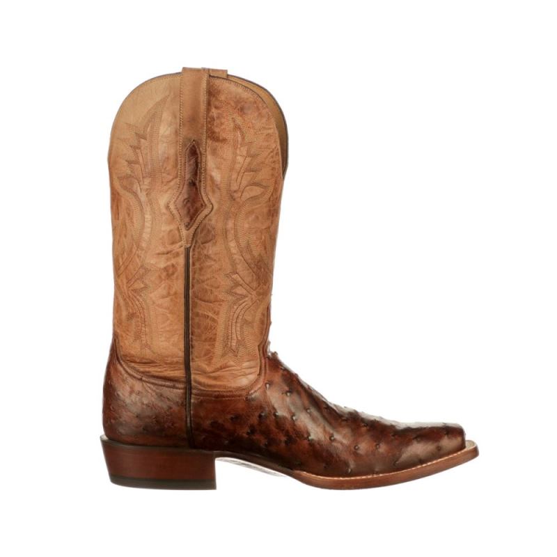 Lucchese | Men's Cliff - Chocolate + Tan - Click Image to Close