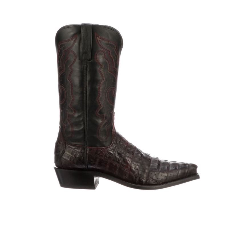 Lucchese | Men's Franklin - Black Cherry + Black - Click Image to Close