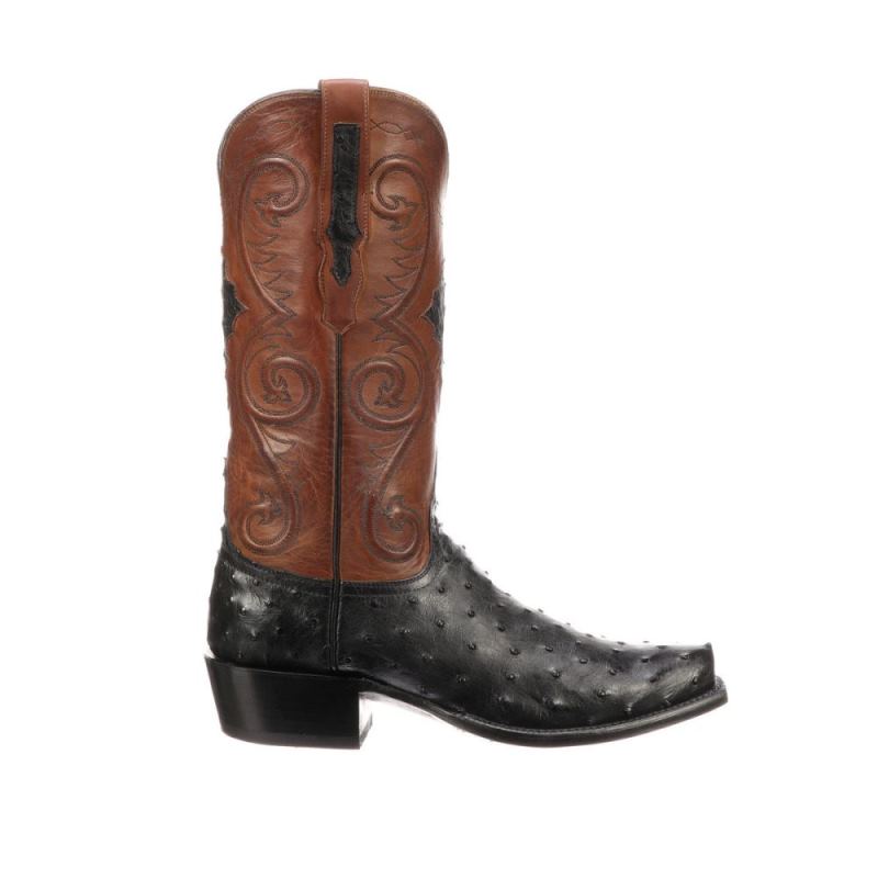 Lucchese | Men's Randall - Black + Cognac - Click Image to Close