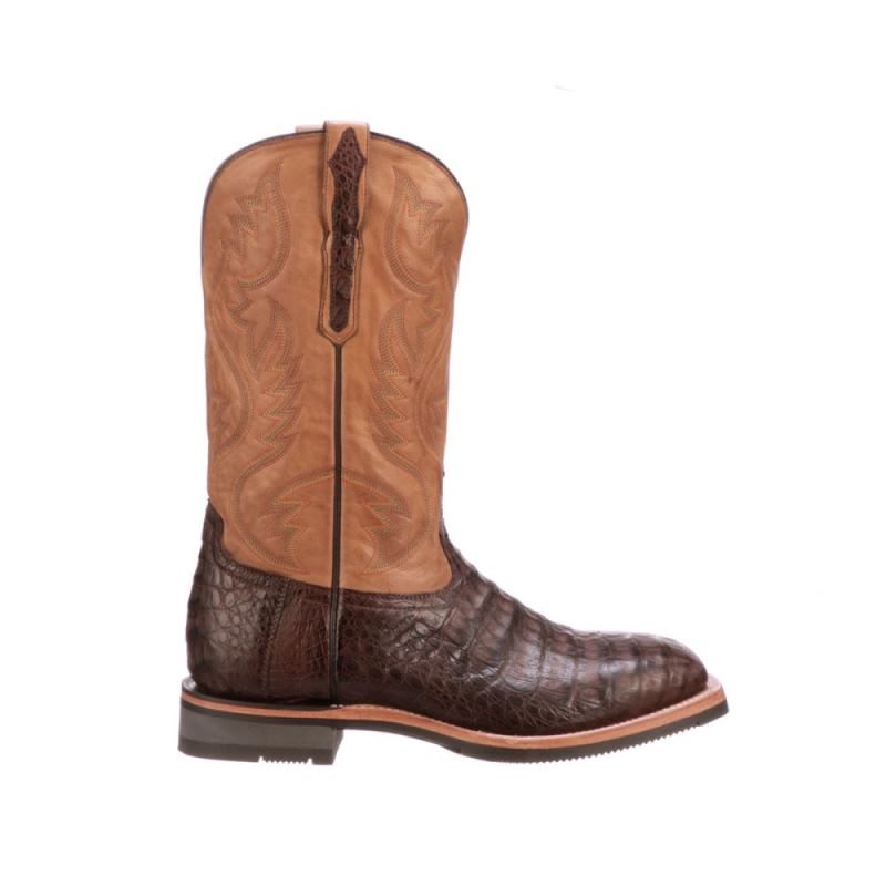 Lucchese | Men's Rowdy Caiman - Chocolate