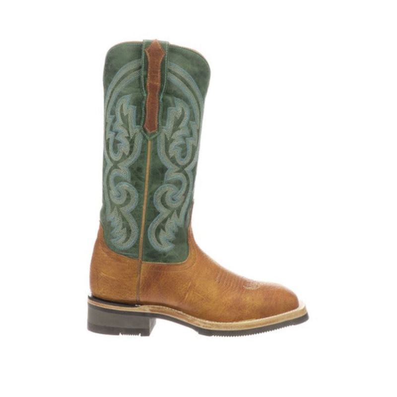 Lucchese | Women's Ruth - Cognac + Green - Click Image to Close