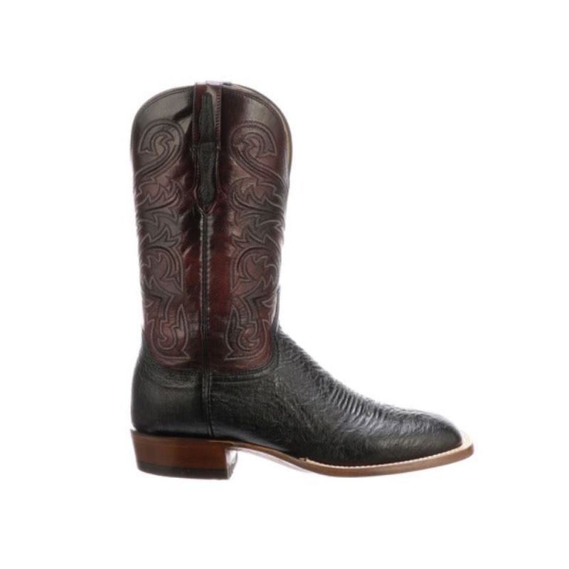 Lucchese | Men's Lance - Black + Black Cherry - Click Image to Close