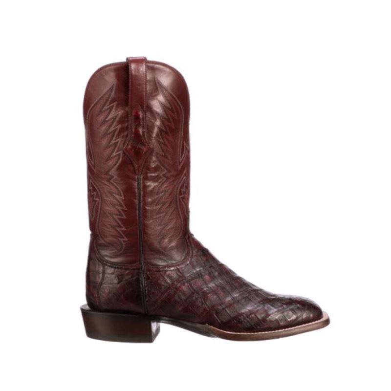 Lucchese | Men's Bryan Exotic - Black Cherry + Sangria - Click Image to Close