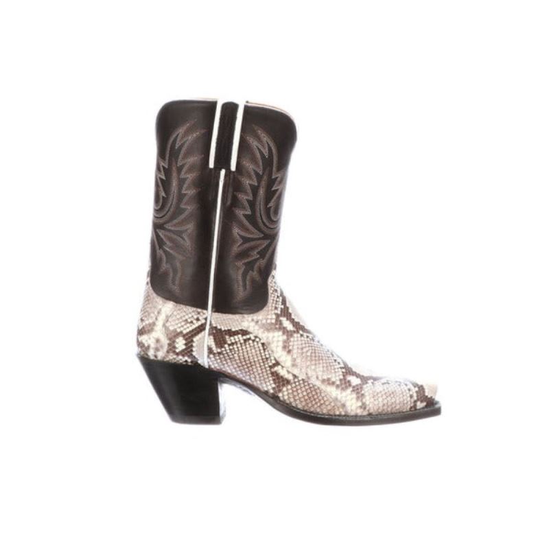 Lucchese | Women's Dale Exotic - Black/White + Black - Click Image to Close