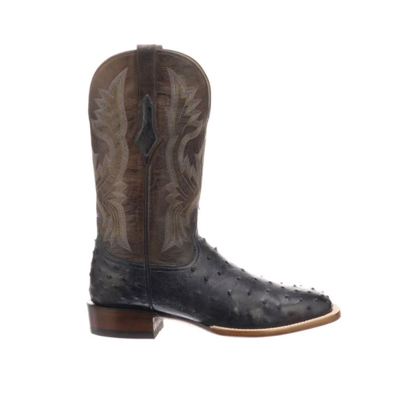 Lucchese | Men's Cliff - Navy + Chocolate - Click Image to Close