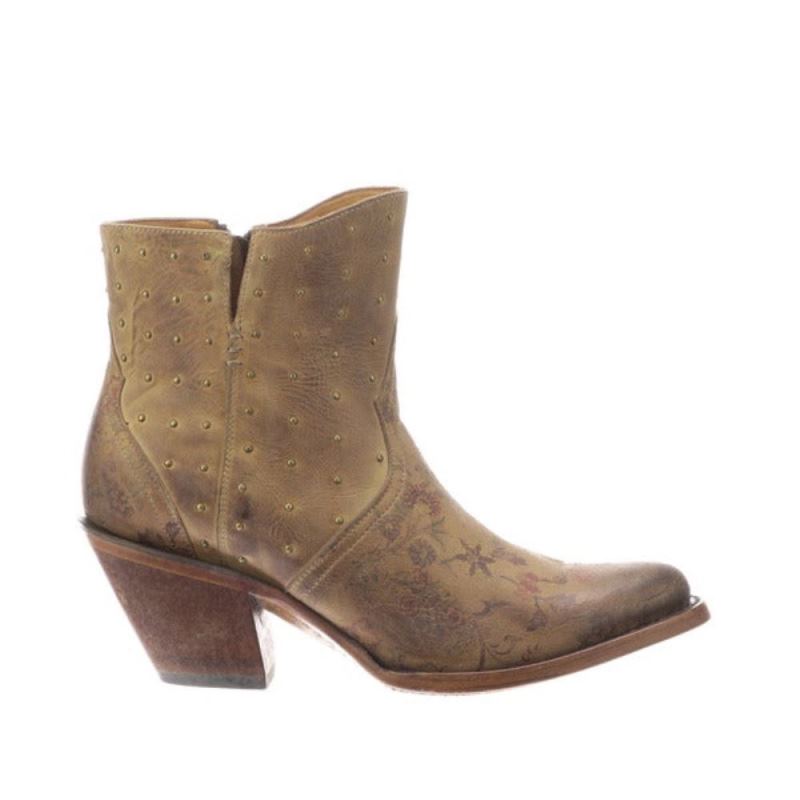 Lucchese | Women's Harley - Tan + Floral - Click Image to Close