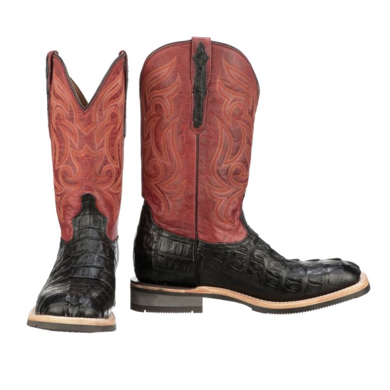 Lucchese | Men's Rowdy Hornback Caiman - Black - Click Image to Close