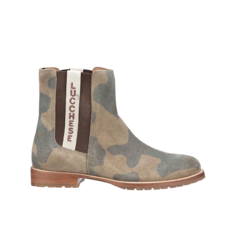 Lucchese | Women's Suede Garden Boot - Camo - Click Image to Close